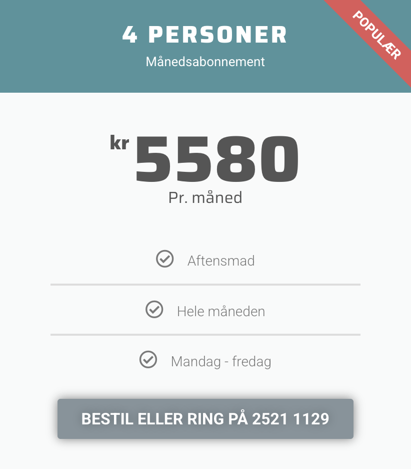 4 person - (mandag - fredag)