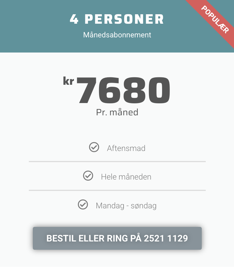 4 personer - (mandag - søndag)