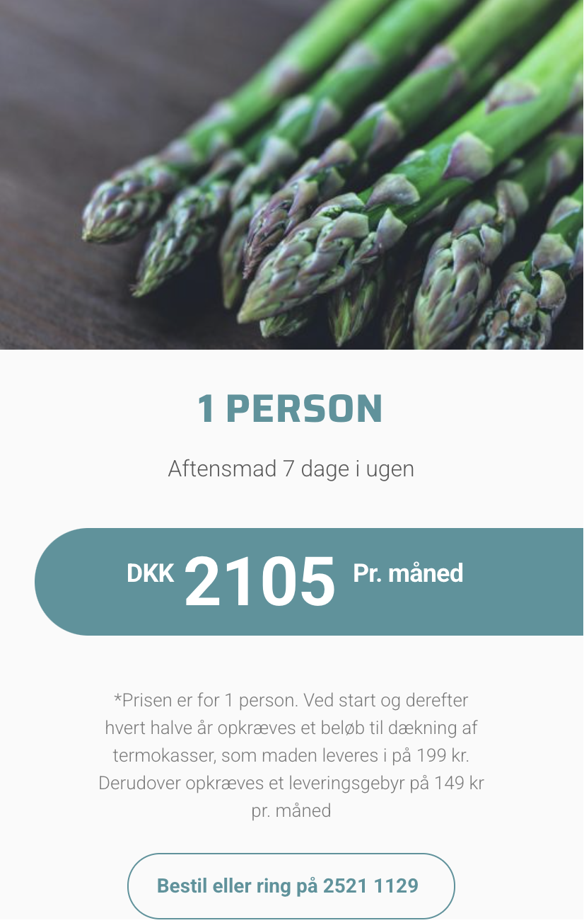 1 personer - (mandag - søndag)