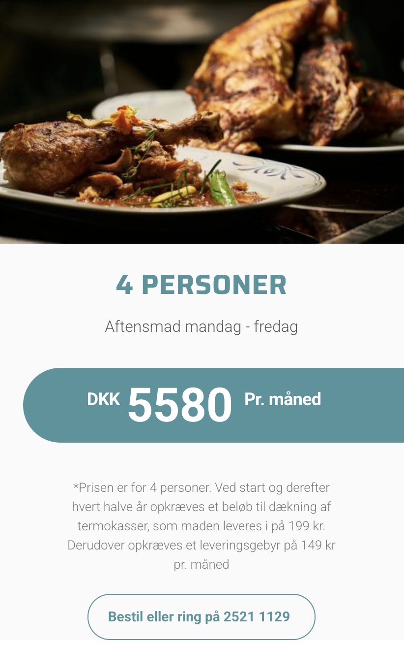 4 personer - (mandag - fredag)